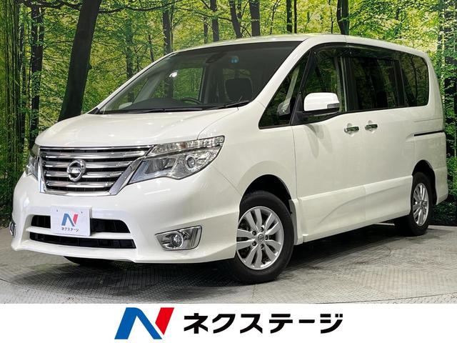 ハイウェイスター　Ｖセレクション＋セーフティ　後期　４ＷＤ　純正ナビ　バックカメラ　両側電動ドア　エマージェンシーブレーキ　アイドリングストップ　ＬＥＤヘッド　オートライト　インテリキー　ドラレコ　ＥＴＣ　ダブルオートエアコン　革巻きステアリング