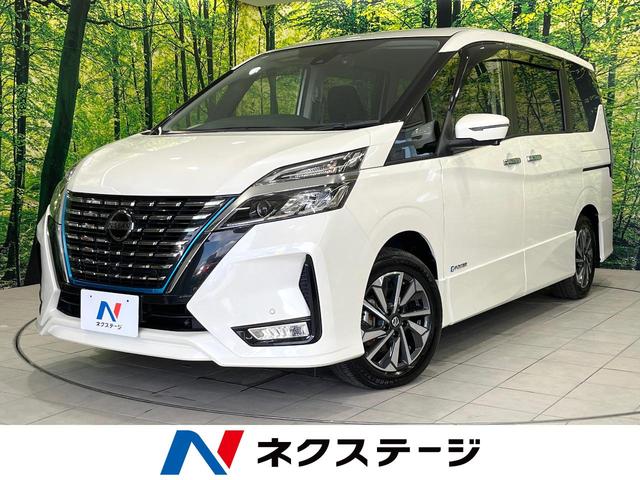 セレナ ｅ－パワー　ハイウェイスターＶ　両側電動ドア　純正１０型ナビ　後席モニター　全周囲カメラ　衝突被害軽減システム　レーダークルーズ　禁煙車　ドラレコ　コーナーセンサー　スマートキー　ＬＥＤヘッド　ビルトインＥＴＣ　パークアシスト（1枚目）