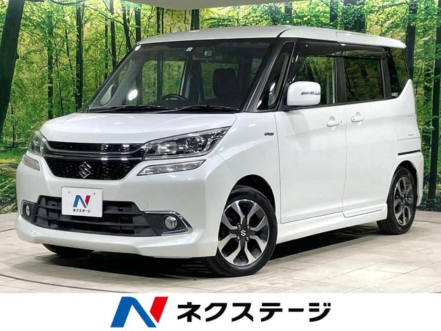 ソリオバンディット(スズキ) ハイブリッドＭＶ　電動スライドドア　ＳＤナビ　バックカメラ　衝突被害軽減システム　禁煙車　シートヒーター　ドラレコ　スマートキー　ＬＥＤヘッド　ＥＴＣ　クルコン　車線逸脱警報　オートライト　オートエアコン 中古車画像