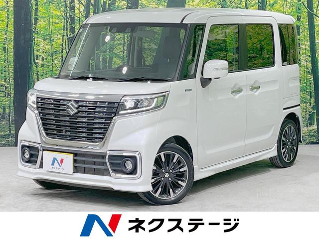 スペーシアカスタム　愛知県 両側電動スライドドア　純正８インチＳＤナビ　全周囲カメラ　衝突軽減装置