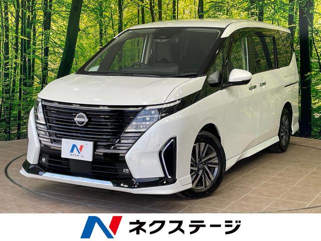 沖縄県の中古車ならセレナ ｅ－パワー　ハイウェイスターＶ　１年保証付　純正エアロ　両側電動ドア　後席モニター　全周囲カメラ　１００Ｖ電源　衝突被害軽減システム　レーダークルーズ　禁煙車　ハーフレザーシート　コーナーセンサー　スマートキー　ＬＥＤヘッド　ＥＴＣ