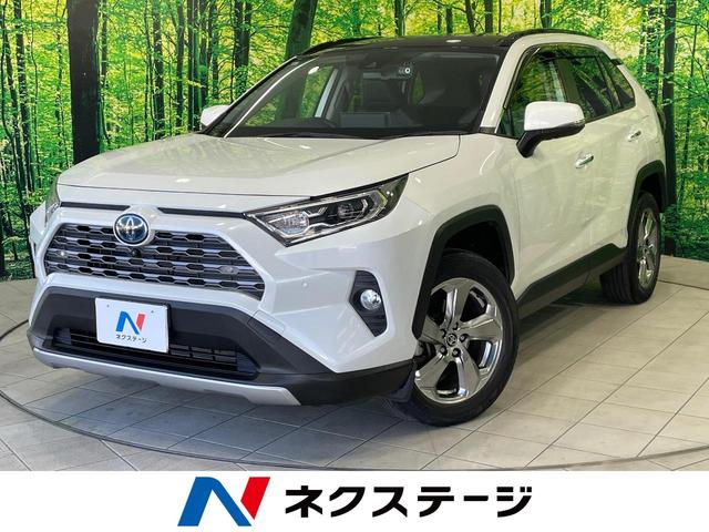 ＲＡＶ４(トヨタ) ハイブリッドＧ　４ＷＤ　禁煙車　サンルーフ　ルーフレール　ディスプレイオーディオ　全周囲カメラ　ＢＳＭ　衝突軽減　レーダークルーズ　合皮レザー　パワーシート　シートメモリー　シートヒーター　ステアリングヒーター 中古車画像