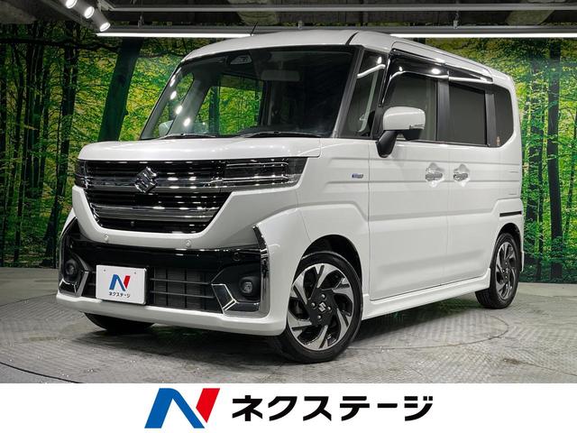 スペーシアカスタム　長崎県 全周囲カメラ　衝突被害軽減システム　禁煙車　ハーフレザーシート