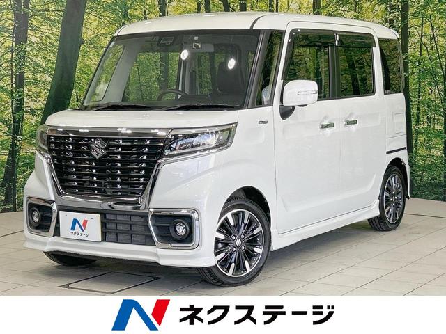 スペーシアカスタム　広島県 両側電動ドア　全周囲カメラ　衝突軽減　禁煙車　ＳＤナビ　ハーフレザー