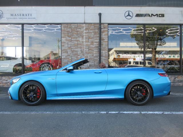 Sクラス S63 4マチック+ カブリオレ サテンマットブルーラッピング(元色アンスラサイトブルーM)AMGスタイリングPKG インテリジェントLEDライト designoエクスクルーシブナッパレザーシート(AMG専用)(7枚目)