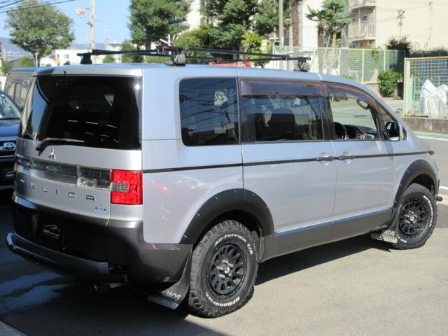 デリカD:5 D パワーパッケージ ナビフルセグTV リアカメラ JAOSスキッドバー マッドガード オーバーフェンダー 両側電動スライドドア デルタフォース16AW ホワイトレタータイヤ シートヒーター サイドステップ 4WD切替(2枚目)
