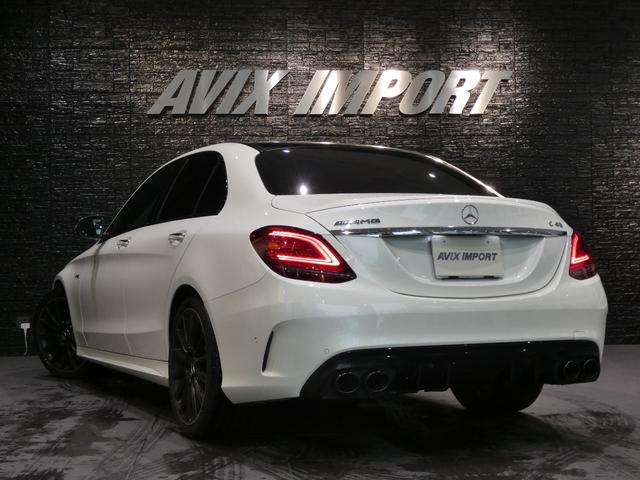 Cクラス C43 4マチック 後期型 レーダーセーフティPKG パノラマSR 黒革 ヘッドアップディスプレイ F席シートヒーター Burmesterサウンド 純正HDDナビ 地デジ Bカメラ 純正AMG19AW 正規ディーラー車(2枚目)