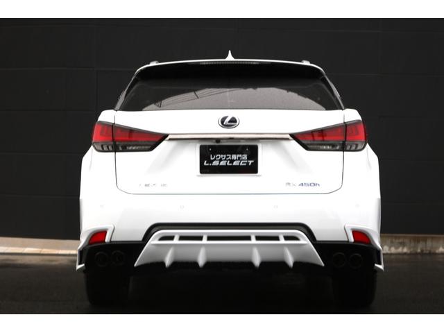 RX RX450h Fスポーツ 禁煙車 TRDフルエアロ・マフラー パノラマSR ルーフレール パノラマビュー 三眼LED クリアランスソナー 赤革エアシート 前後シートヒーター BSM カラーHUD 純正20インチAW(9枚目)