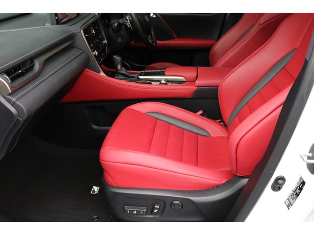 RX RX450h Fスポーツ 禁煙車 TRDフルエアロ・マフラー パノラマSR ルーフレール パノラマビュー 三眼LED クリアランスソナー 赤革エアシート 前後シートヒーター BSM カラーHUD 純正20インチAW(16枚目)