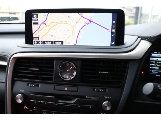 RX RX450h Fスポーツ 禁煙車 TRDフルエアロ・マフラー パノラマSR ルーフレール パノラマビュー 三眼LED クリアランスソナー 赤革エアシート 前後シートヒーター BSM カラーHUD 純正20インチAW(26枚目)