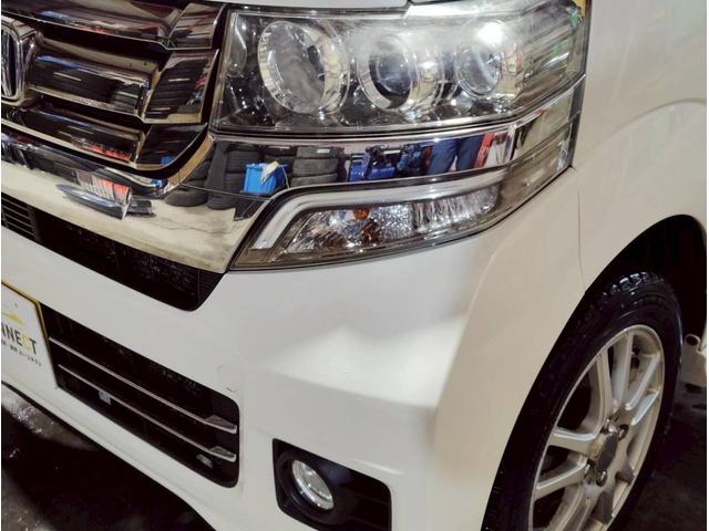 N-BOXカスタム G・Lパッケージ パワースライドドア 社外ナビ バックカメラ 地デジ HID フォグ ホンダスマートキー プッシュスタート 前席シートヒーター ビルトインETC 社外AW オートエアコン PS PW ABS(31枚目)