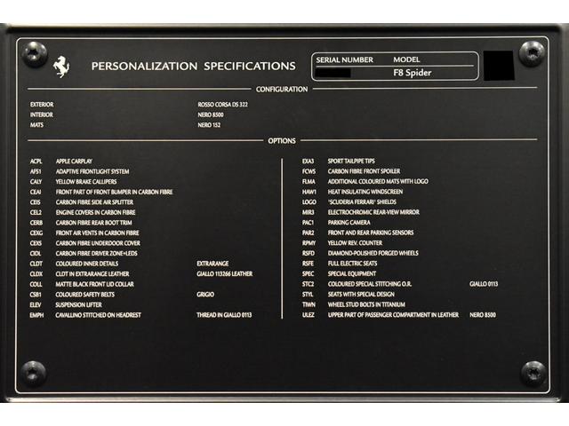 Ｆ８スパイダー ベースグレード　左Ｈ　ＣＡＲＢＯＮパーツ　サスペンションリフター　フル電動シート（5枚目）