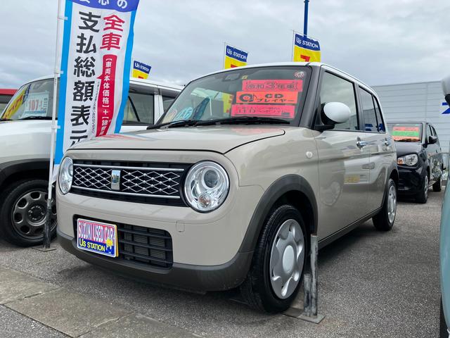 沖縄の中古車 スズキ アルトラパン 支払総額 123.8万円 リ済込 2021(令和3)年 1.7万km フォーンベージュメタリックホワイト２トーンルーフ