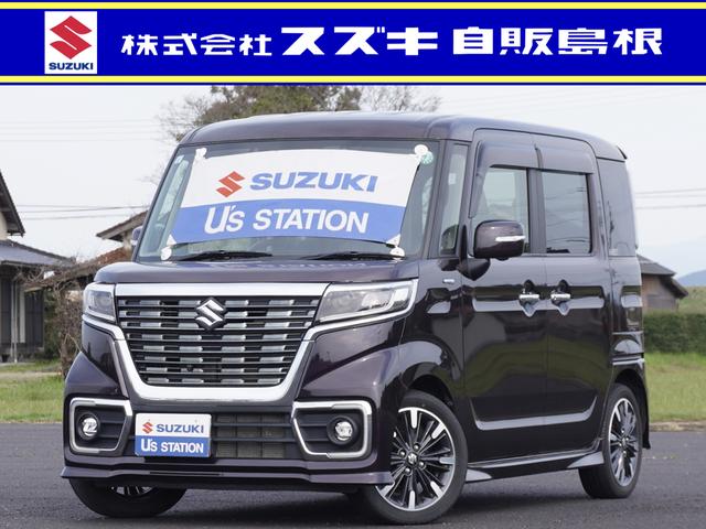 スズキ スペーシアカスタム カスタム　ＨＹＢＲＩＤ　ＸＳターボ　４ＷＤ　ＥＴＣ　ドラレコ　４ＷＤ　ＥＴＣ　ドライブレコーダー　両側電動スライドドア　ナビ　全周囲カメラ　前席シートヒーター　プッシュスタート　スマートキー　オートライト　Ｂｌｕｅｔｏｏｔｈ　オートエアコン　衝突被害軽減システム