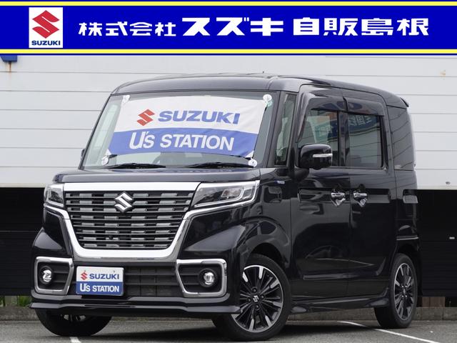 スズキ スペーシア カスタム　ＨＹＢＲＩＤ　ＸＳ　４ＷＤ　リアパーキングセンサー　４ＷＤ　ドライブレコーダー　デュアルセンサーブレーキサポート　両側電動スライドドア　前席シートヒーター　ナビ　全周囲カメラ　ヘッドアップディスプレイ　プッシュスタート　スマートキー　オートライト