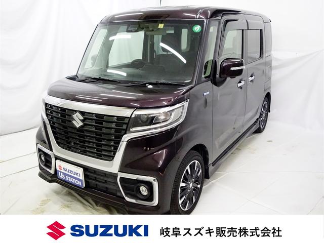 スズキ スペーシアカスタム カスタム　ＨＹＢＲＩＤ　ＸＳ　ＤＳＢＳ　全方位モニタ付ナビ　認定中古車　１年保証　フルタイム４ＷＤ　走行約３２，５００キロ　紫色車検Ｒ７年１月　８インチパナソニック製全方位モニタ付Ｂｌｕｅｔｏｏｔｈナビ（ＣＮ－ＲＺ８３）　ドライブレコーダー　ＬＥＤヘッドライト