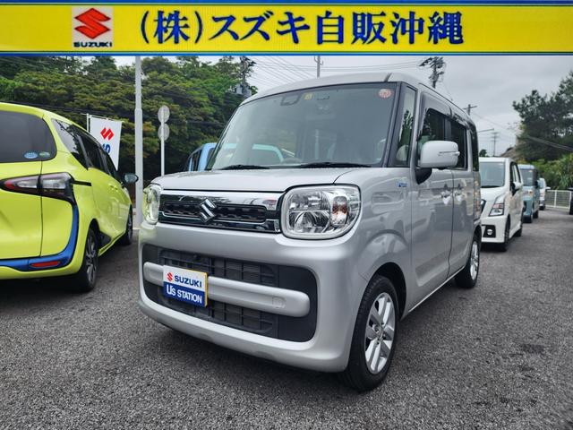 沖縄の中古車 スズキ スペーシア 支払総額 124.9万円 リ済込 2019(令和1)年 2.3万km シルキーシルバーメタリック（内装色変更）