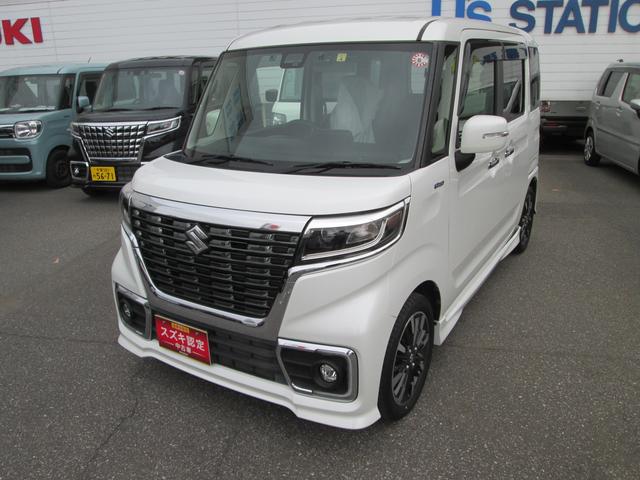 カスタム　ＨＹＢＲＩＤ　ＸＳターボ　ワンオーナー禁煙車　ナビ　８インチフルセグナビ　後席両側電動スライドドア　ＥＴＣ　クルーズコントロール　ターボ　パドルシフト　スリムサーキュレーター　フルエアロ　アルミホイール　ＬＥＤヘッドライト　フォグランプ　シートヒーター(1枚目)