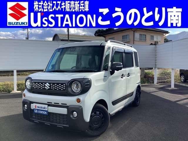 ギア　ＨＹＢＲＩＤ　ＸＺターボ　４ＷＤ　全方位Ｍ　８型ナビ　スズキセーティーサポート　デュアルセンサーブレーキサポート　後退時ブレーキサポート　踏み間違い防止　両側電動スライドドア　純正８インチナビ　地デジＴＶ　ドライブレコーダー　ＥＴＣ車載器　スマートキー