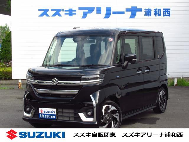 カスタム　ＨＹＢＲＩＤ　ＸＳ　全方位カメラ付９インチナビ　バックカメラ　プッシュスタート　シートヒーター　オートエアコン　純正ナビ　スライドドア　オートライト　衝突被害軽減システム　アイドリングストップ　横滑り防止機能　ハンドルヒーター