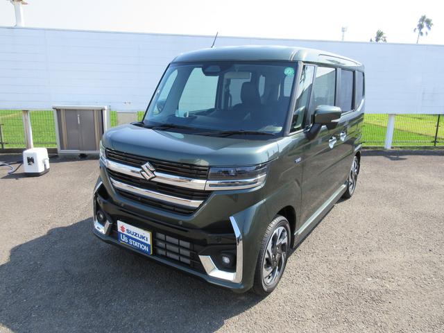 カスタム　ＨＹＢＲＩＤ　ＸＳターボ　ＦＦ　ＣＶＴ　全方位ナビ　アダプティブクルーズコントロール・軽量衝撃吸収ボディー・デュアルセンサーブレーキサポートＩＩ・誤発進抑制機能・後方誤発進抑制機能・低速時ブレーキサポート（前進・後退）・パーキングセンサー