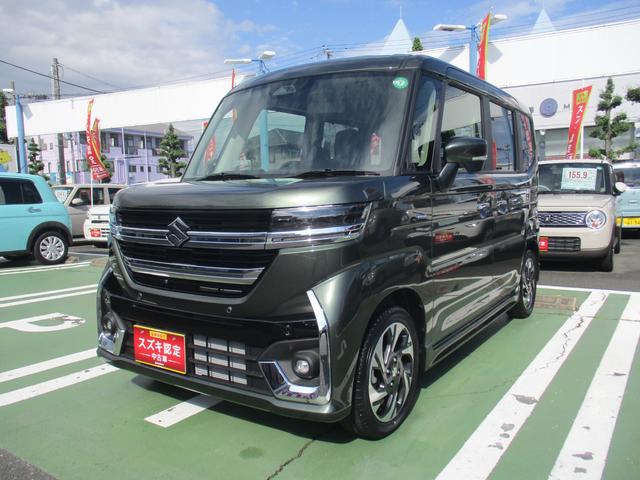カスタム　ＨＹＢＲＩＤ　ＸＳ　衝突被害軽減ブレーキ　バックカメラ　オートライト　Ｂｌｕｅｔｏｏｔｈ　スライドドア　純正ナビ　プッシュスタート　シートヒーター　オートエアコン　スズキセーフティーサポート　衝突被害軽減システム　アイドリングストップ