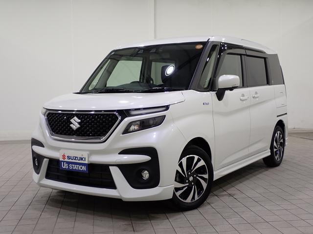 ソリオバンディット(スズキ) ハイブリッドＭＶ　８インチ全方位モニタ付ナビ　ＥＴＣ２．０　前後ドライブレコーダー　後席両側電動パワースライドドア　全車速追従式アダプティブクルーズコントロール　前方・後方衝突軽減ブレーキ　オートエアコン　スマートキー　ＬＥＤライト＆フォグランプ 中古車画像