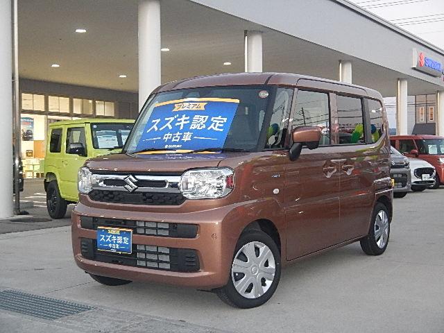 スペーシア ＨＹＢＲＩＤ　Ｘ　４ＷＤ　全方位カメラ　スズキコネクト通信機　バックカメラ　オートライト　Ｂｌｕｅｔｏｏｔｈ　スライドドア　純正ナビ　プッシュスタート　シートヒーター　オートエアコン　スズキセーフティーサポート　４ＷＤ　横滑り防止機能（1枚目）
