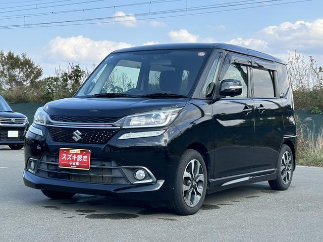 ソリオバンディット(スズキ) バンディットＨＹＢＲＩＤ　ＭＶ　４ＷＤ　アウトレット車　４ＷＤ　マイルドハイブリッド　デュアルカメラブレーキサポート　純正ナビ　全方位カメラ　純正ＥＴＣ　両側電動スライドドア　クルーズコントロール　シートヒーター　オートライト　ＬＥＤヘッドライト 中古車画像