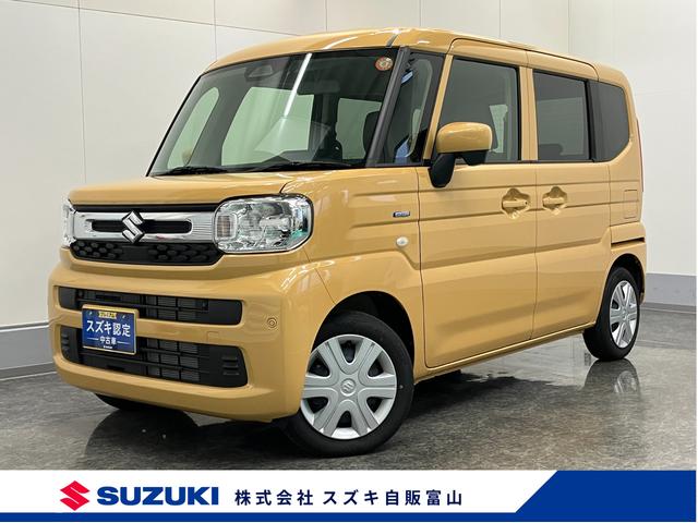 スペーシア(スズキ) HYBRID G LEDヘッドランプ 4WD オートライト スライドドア プッシュスタート シートヒーター オートエアコン 衝突被害軽減システム アイドリングストップ 横滑り防止機能 衝突安全ボディ 中古車画像