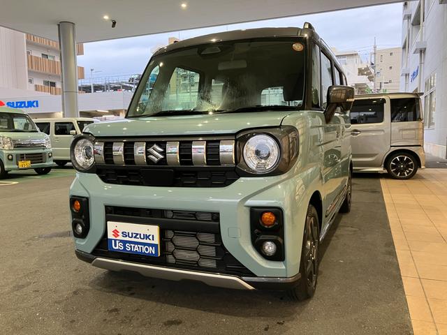 スペーシア(スズキ) ギア　ＨＹＢＲＩＤ　ＸＺ　全方位カメラナビ　リースアップ車両　オートライト　Ｂｌｕｅｔｏｏｔｈ　スライドドア　純正ナビ　プッシュスタート　シートヒーター　オートエアコン　スズキセーフティーサポート　アイドリングストップ　盗難防止システム　衝突安全ボディ 中古車画像