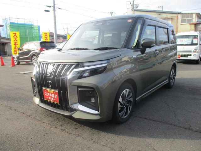 ソリオバンディット(スズキ) バンディット　ＨＹＢＲＩＤ　ＭＶ　３型　４ＷＤ　ＣＶＴ　全方位モニター　ナビ　スライドドア　プッシュスタート　シートヒーター　オートエアコン　ＥＴＣ　衝突被害軽減システム　アイドリングストップ　横滑り防止機能　衝突安全ボディ　盗難防止システム 中古車画像