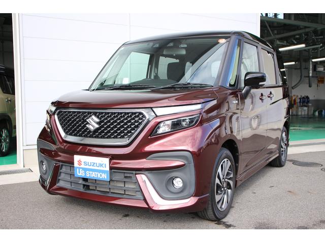 ソリオバンディット(スズキ) バンディットＨＹＢＲＩＤ　ＭＶ　４ＷＤ　全方位ナビ　ドラレコ　ドライブレコーダー　バックカメラ　オートライト　スライドドア　純正ナビ　プッシュスタート　シートヒーター　オートエアコン　衝突被害軽減システム　ワンオーナー　４ＷＤ　横滑り防止機能　盗難防止システム 中古車画像