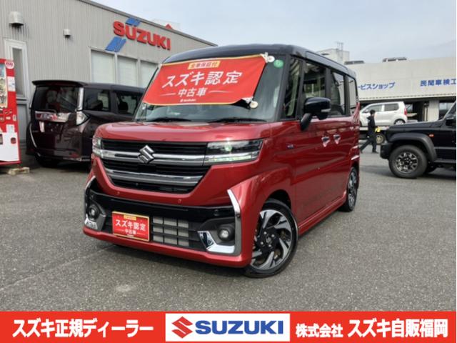 ＜令和６年式＞　フェニックスレッドパール。 広々室内はそのままにクールな【スペーシア　カスタム】