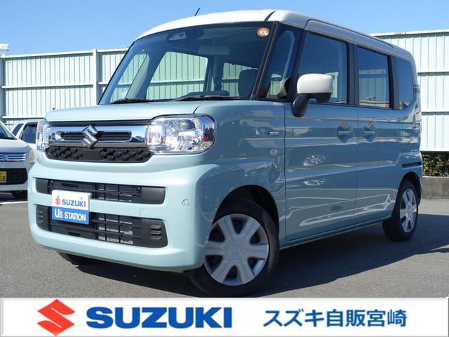 スペーシア(スズキ) ＨＹＢＲＩＤ　Ｘ　ＦＦ　ＣＶＴ　軽量衝撃吸収ボディー　デュアルセンサーブレーキサポートＩＩ・誤発進抑制機能・後方誤発進抑制機能・低速時ブレーキサポート（前進・後退）・パーキングセンサー（フロント・リヤ）・車線逸脱警報機能・車線逸脱抑制機能 中古車画像