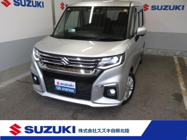 ソリオ(スズキ) ＨＹＢＲＩＤ　ＭＺ　４ＷＤ／カーナビ／全方位カメラ　アダプティブクルーズコントロール　両側電動スライドドア　プッシュスタート　オートエアコン　衝突被害軽減システム　アイドリングストップ　横滑り防止機能　衝突安全ボディ　盗難防止システム 中古車画像