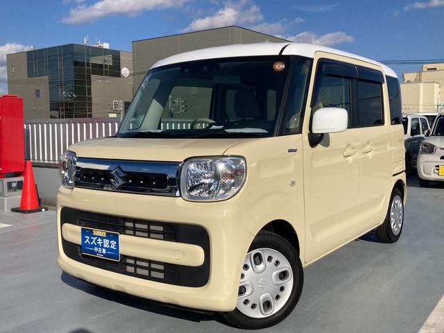 スペーシア(スズキ) ＨＹＢＲＩＤ　Ｘ　２型　ディスプレイオーディオ　衝突被害軽減ブレーキ　後退時ブレーキサポート　前後・誤発進抑制機能　後席両側電動スライドドア　フリーキー 中古車画像