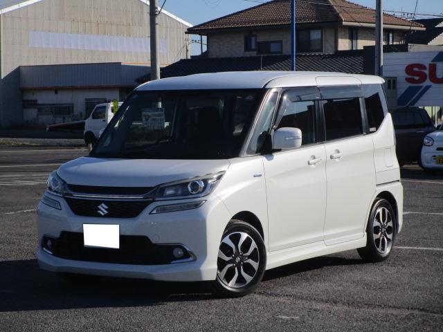 ソリオバンディット(スズキ) バンディット　ＨＹＢＲＩＤ　ＭＶ　ＭＡ３６Ｓ　ナビ＆ＥＴＣ　ＬＥＤヘッドランプ　後席左側パワースライドドア　アイドリングストップ　１５インチアルミホイール　７インチワイドナビ　ＥＴＣ　運転席シートヒーター 中古車画像