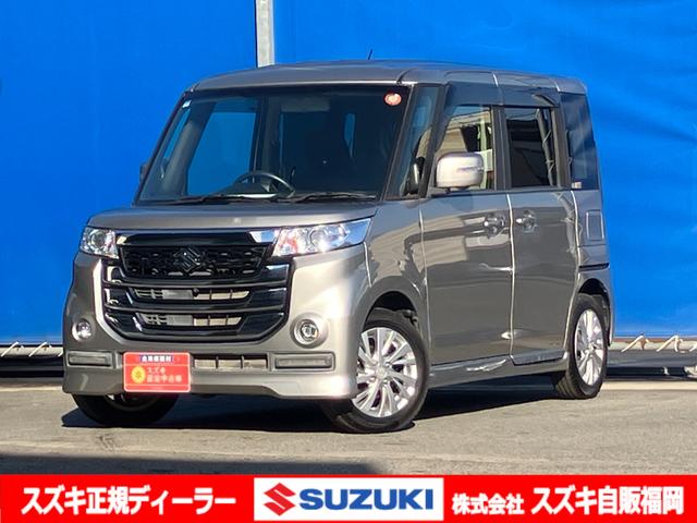 ＜平成２９年式＞　スチールシルバーメタリック。 広々室内はそのままにクールな【スペーシア　カスタム】