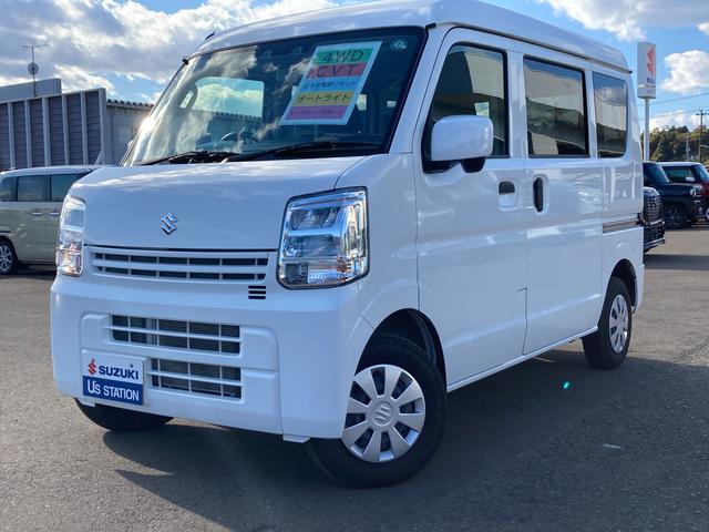 エブリイ(スズキ) ＰＣ　６型　４ＷＤ　ＣＶＴ　パートタイム４ＷＤ　ＣＶＴ　スズキセーフティーサポート　衝突被害軽減システム　アイドリングストップ　横滑り防止機能　衝突安全ボディ　オートライト　スライドドア　シートヒーター 中古車画像