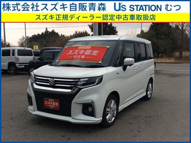 ソリオ(スズキ) ＨＹＢＲＩＤ　ＭＺ　２型　４ＷＤ　全方位モニタ付きナビ　スズキコネクト対応車　両側リア電動スライドドア　アダプティブクルーズコントロール　衝突被害軽減システム　横滑り防止機能　アイドリングストップ　プッシュスタート　シートヒーター 中古車画像