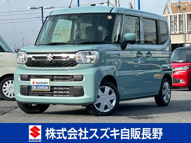 スペーシア(スズキ) ＨＹＢＲＩＤ　Ｇ　２ＷＤ　スライドドア　オートライト　スライドドア　プッシュスタート　シートヒーター　オートエアコン　衝突被害軽減システム　盗難防止システム　衝突安全ボディ　盗難防止システム 中古車画像