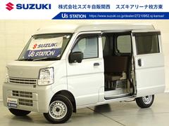 エブリイ PA 6型 2WD スズキセーフティ サポート非装着車 AM/FMラジオ リヤパーキングセンサー フロアマット ドアバイザー 後席両側スライドドア マニュアルエアコン スモークガラス マッドフラップ スペアタイヤ オートライト アイドリングストップ 中古車画像