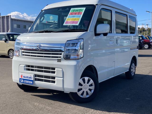 エブリイ(スズキ) ＪＯＩＮターボ　６型　４ＷＤ　ＣＶＴ　＊アウトレット＊　パートタイム４ＷＤ　ＣＶＴ　スズキセーフティーサポート　衝突被害軽減システム　アイドリングストップ　横滑り防止機能　衝突安全ボディ　盗難防止システム　スライドドア　プッシュスタート　シートヒーター 中古車画像