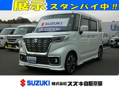 スペーシアカスタム カスタム HYBRID XS 2型 展示準備中車両です。最寄りの当社の店舗へ回送が出来ます。輸送費用のご負担は発生しません。HYBRID XS 当社定期メンテナンス実施車 純正ナビ デュアルカメラブレーキサポート ワンオーナー 中古車画像