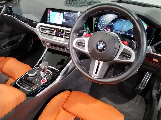 M4 M4カブリオレ コンペティション M xDrive ワンオーナー キャラ三オレンジレザーシート harmanKardonサウンド TVチューナー フロントシートヒーター Mコンパウンドブレーキ レッドキャリパー パーキングアシストプラス 電動シート(15枚目)