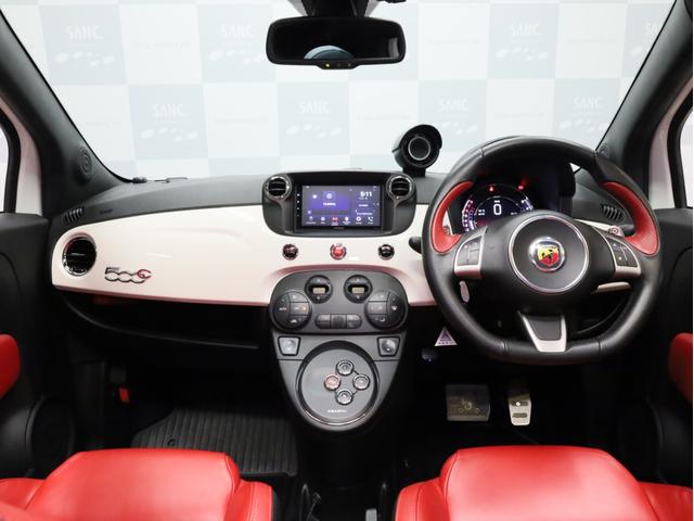 アバルト595C ツーリズモ 禁煙車 赤革シート カロッツェリア製ディスプレイオーディオ カープレイ対応 カンパニョーロモチーフTRUCCO製16インチホイール&ミシュラン製サマータイヤ付属 ドリルドローター バックカメラ ETC(6枚目)