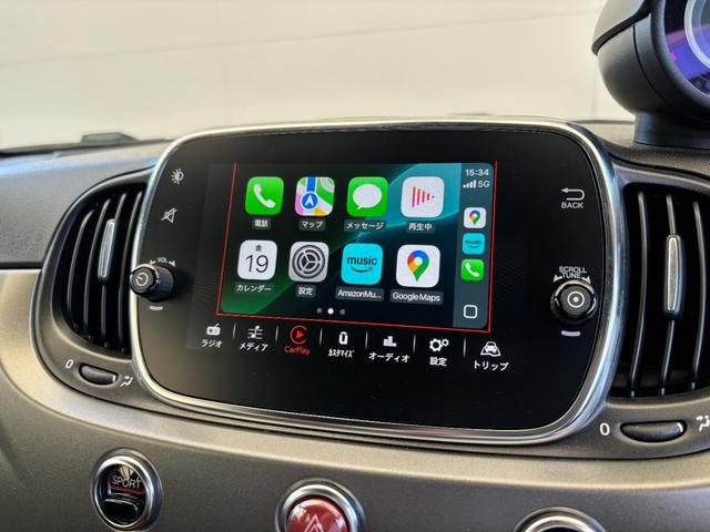 アバルト５９５Ｃ ツーリズモ　茶革シート　ドライブレコーダー　バックカメラ　ＥＴＣ　キセノンヘッドライト　１７インチアルミホイール　パドルシフト　黒幌　Ａｐｐｌｅ　Ｃａｒｐｌａｙ　アルミフューエルリット　オートエアコン（19枚目）