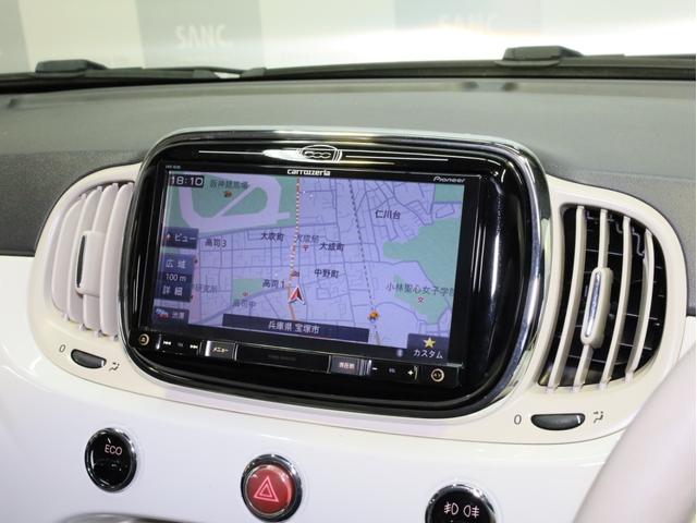 ５００Ｃ ツインエア　ラウンジ　後期型　禁煙　カロッツェリア製メモリーナビ　フルセグＴＶ　ＤＶＤ再生　ＵＳＢ入力端子　Ｂｌｕｅｔｏｏｔｈ　バイキセノンライト　ボディ同色インパネ　ハーフレザーシート　グローブボックス　オートエアコン（2枚目）