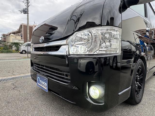 ハイエースバン ロングスーパーＧＬ　ディーゼルターボ　４型フェイスチェンジ　バッドフェイスキット　ＣＯＡＴＴＥＣＴガラス　ＬＥＤヘッドライトＬＥＤフォグ社外１６ＡＷローダウン　ベットキット社外ナビ地デジＴＶバックカメラＥＴＣシートカバー（40枚目）
